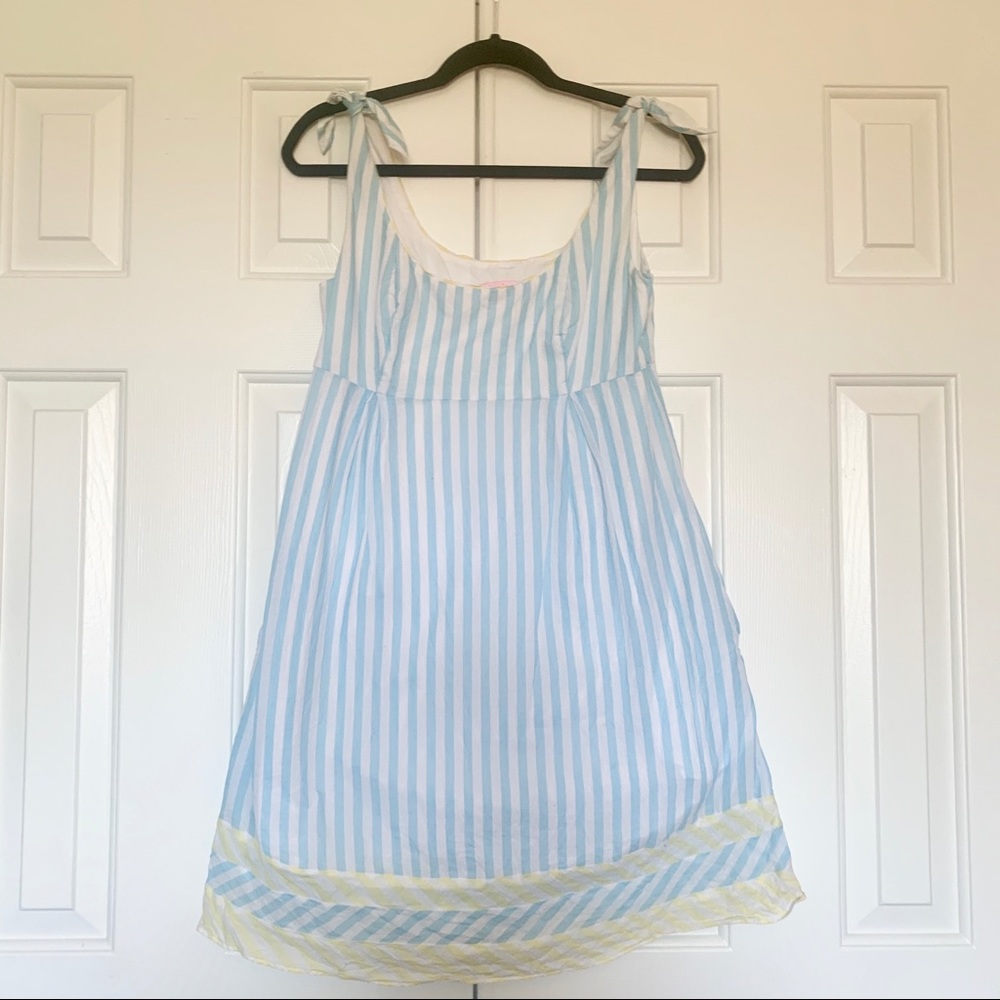 Lilly Pulitzer Blayne stripe dress blue white 4